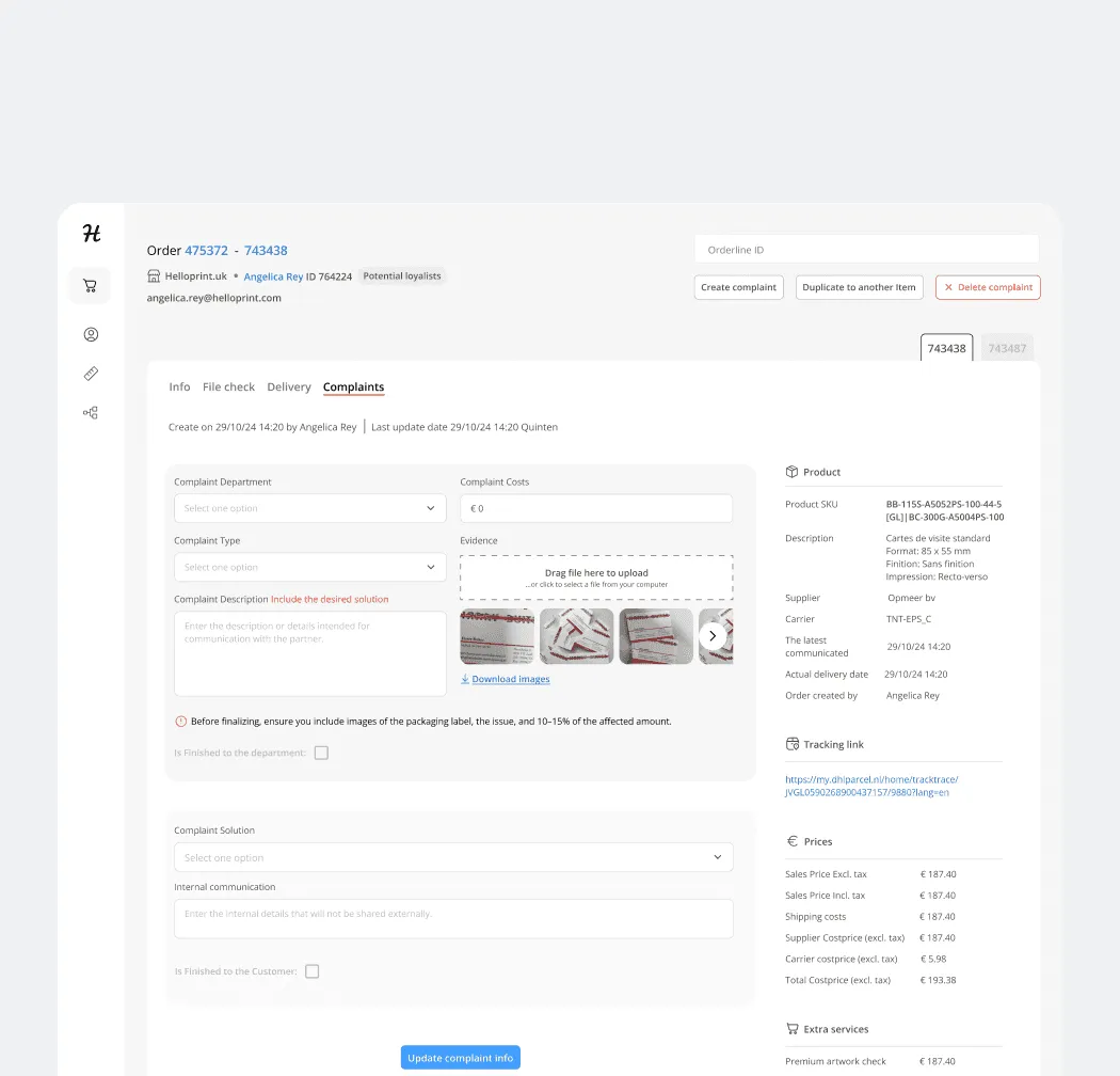 360 Platform: New complaint form